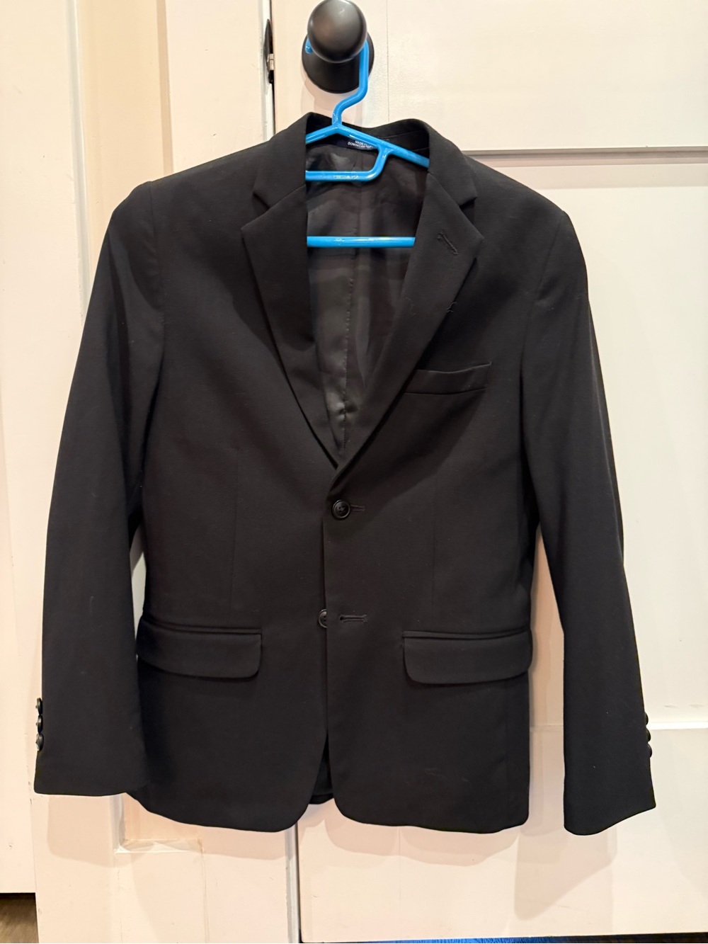 Chaps Boys Black Two-Button Notch Lapel Blazer